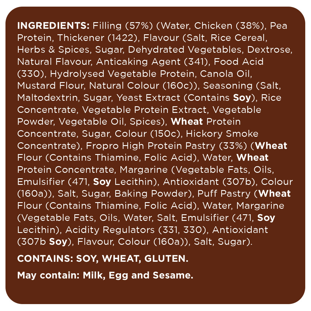 FroPro BBQ Chicken Protein Pie - Ingredients