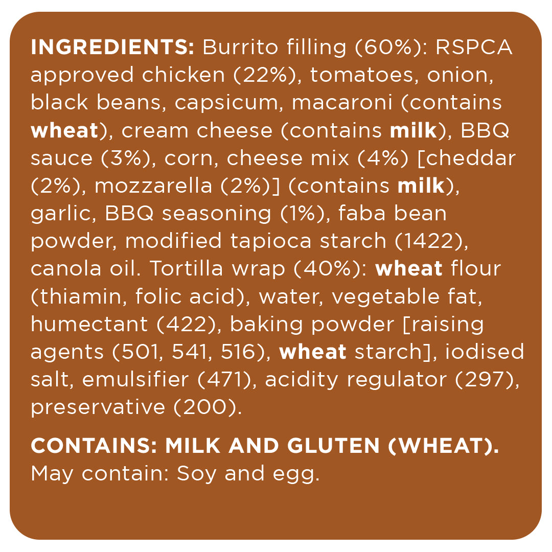 BBQ Chicken & Cheese Protein Burrito