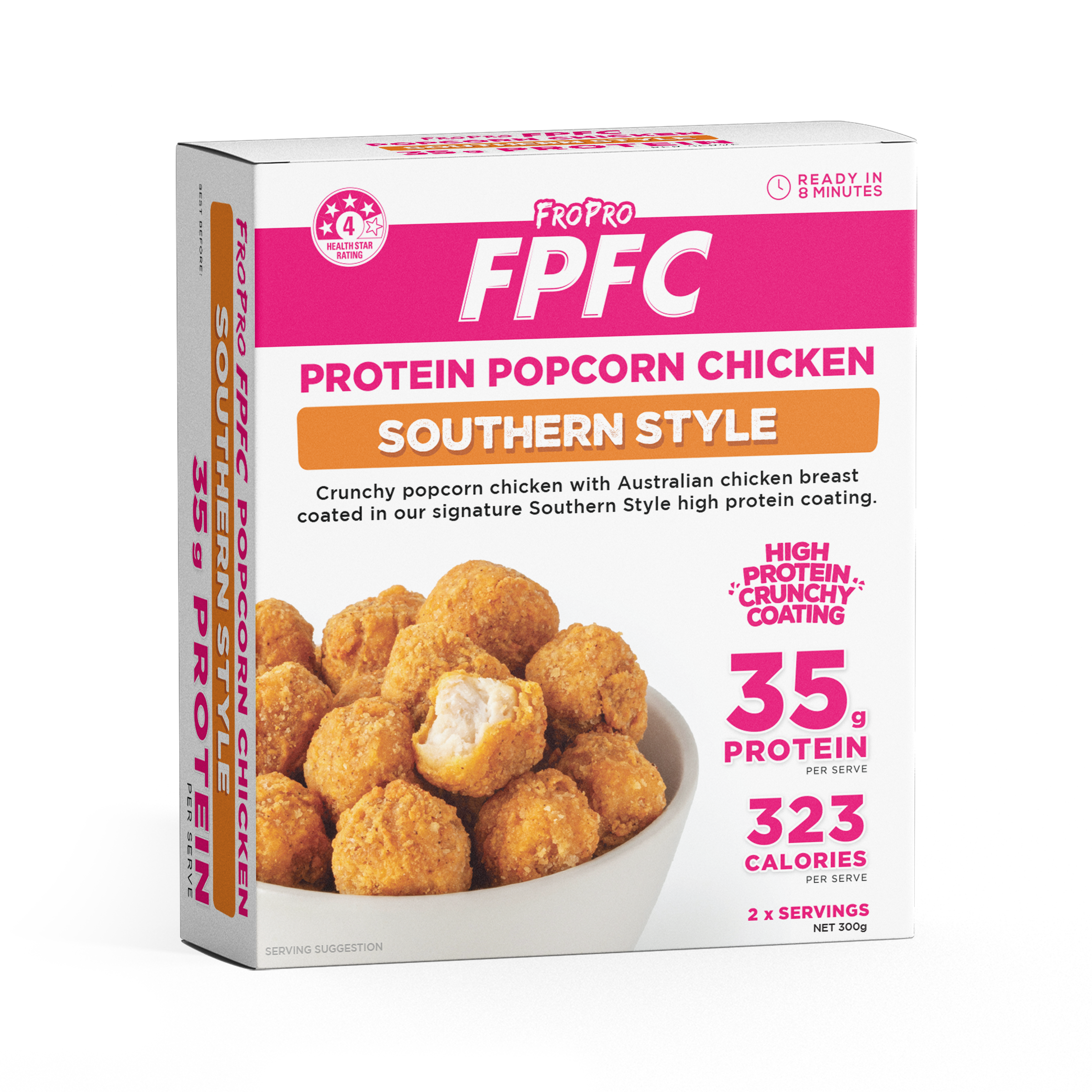FroPro Protein Popcorn Chicken 300g - southern style - render
