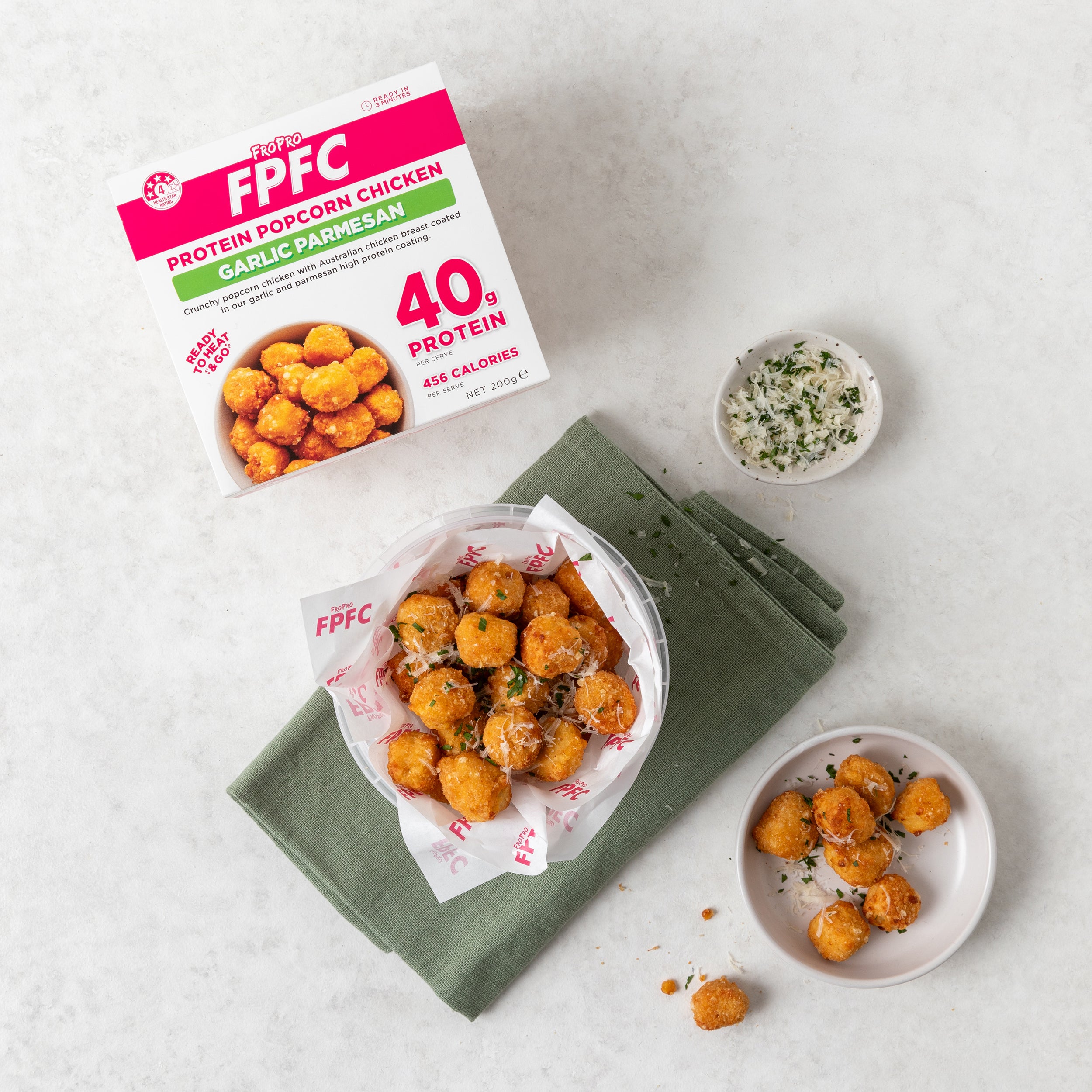 FroPro Protein Popcorn Chicken_Garlic Parmesan