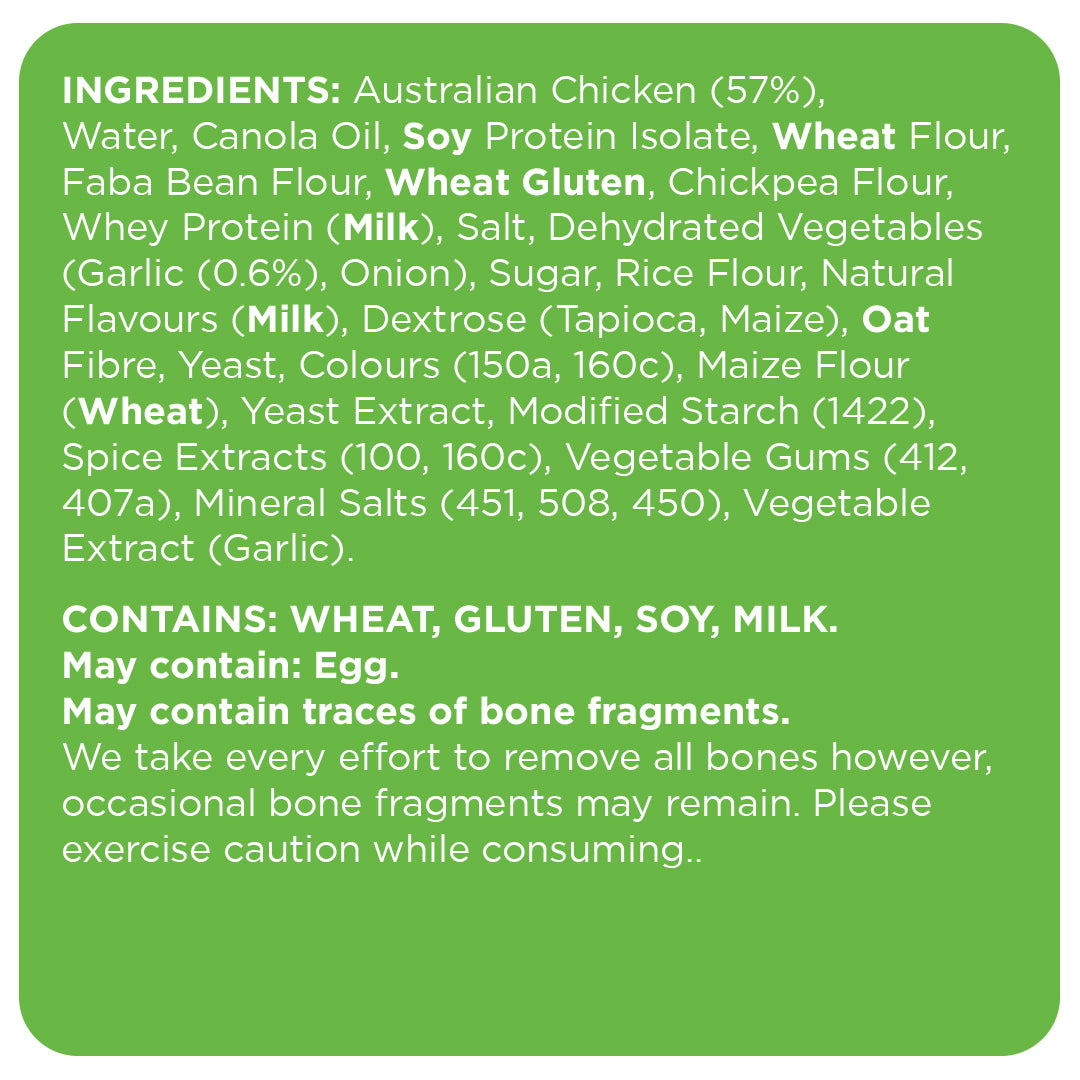 FroPro Protein Popcorn Chicken 300g - Garlic Parmesan - ingredients