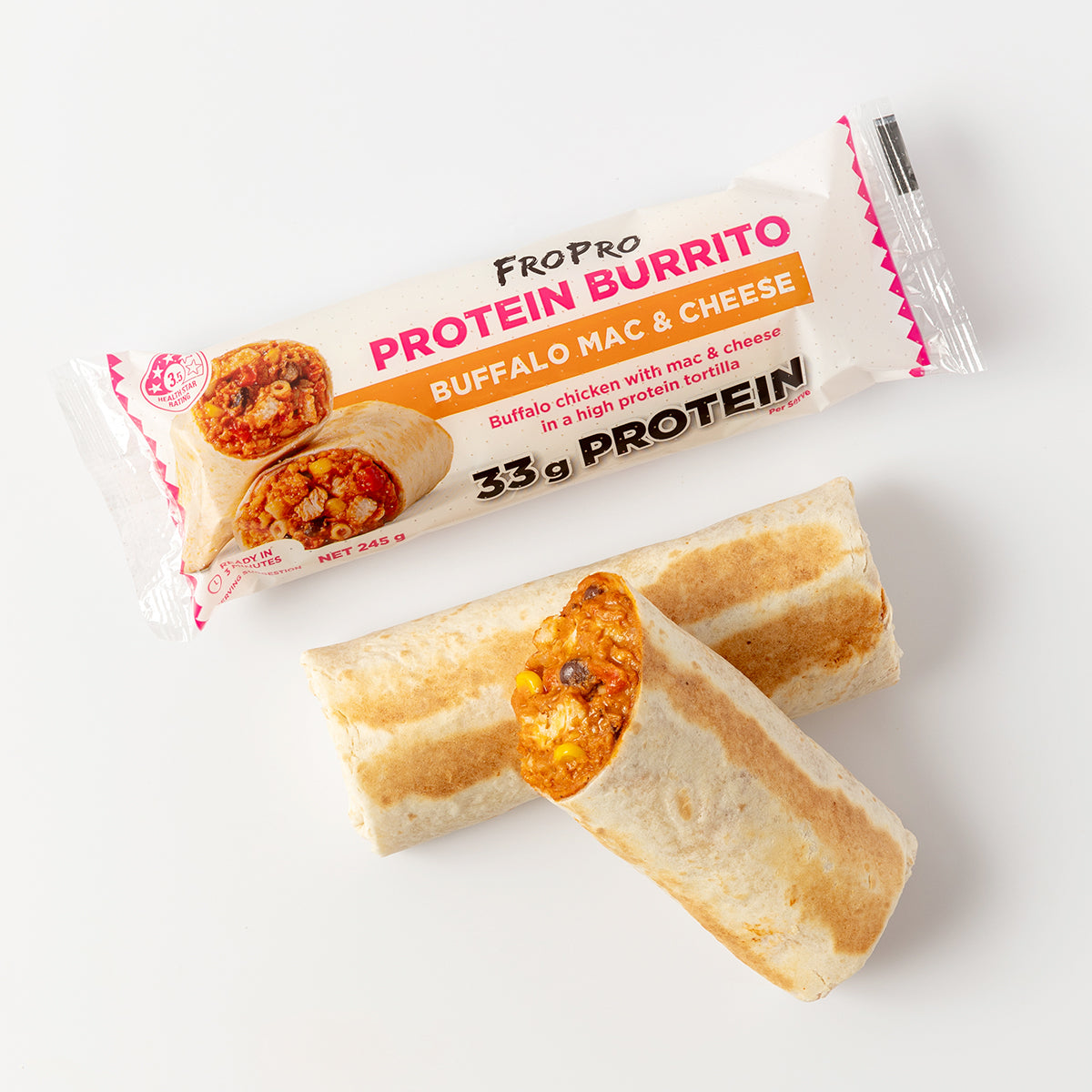 Buffalo Mac & Cheese Protein Burrito