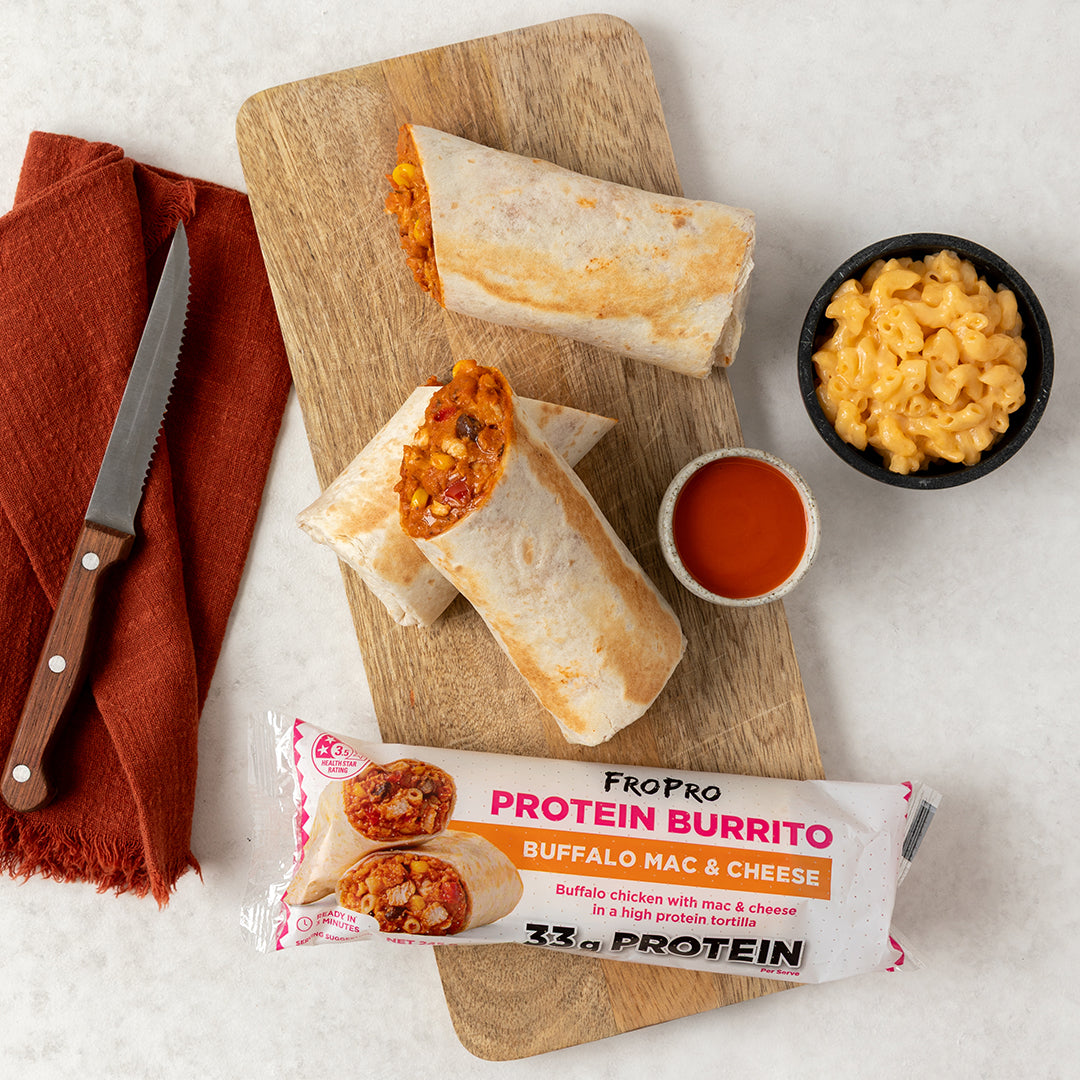 Buffalo Mac & Cheese Protein Burrito