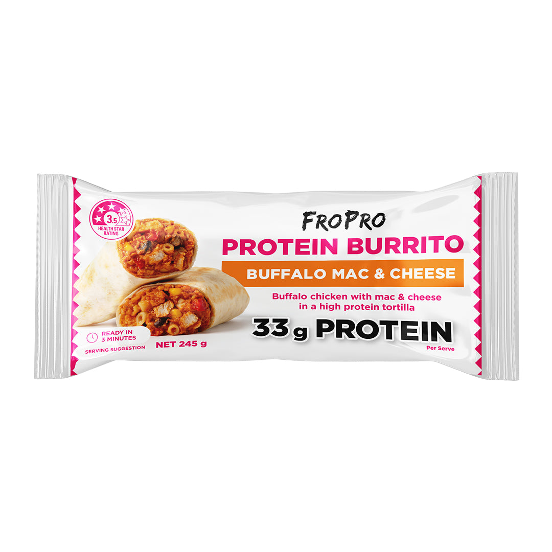 Buffalo Mac & Cheese Protein Burrito