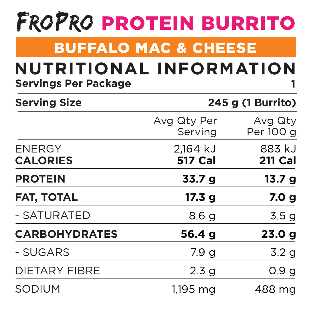 Buffalo Mac & Cheese Protein Burrito
