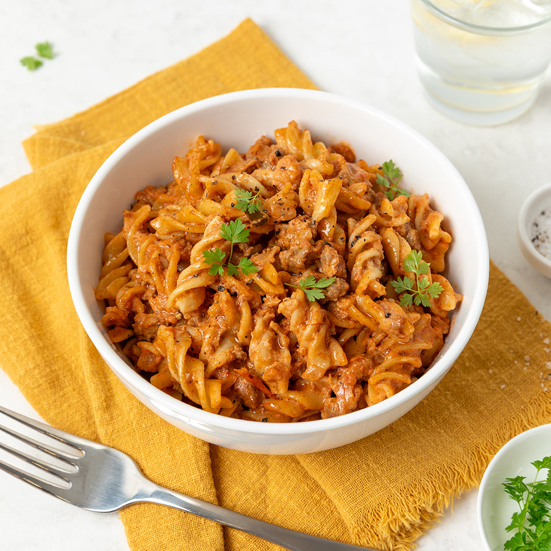 Cheeseburger Pasta Protein Pot