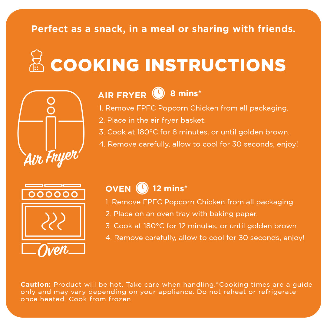 FroPro Protein Popcorn Chicken 300g - southern style - Cooking instructions